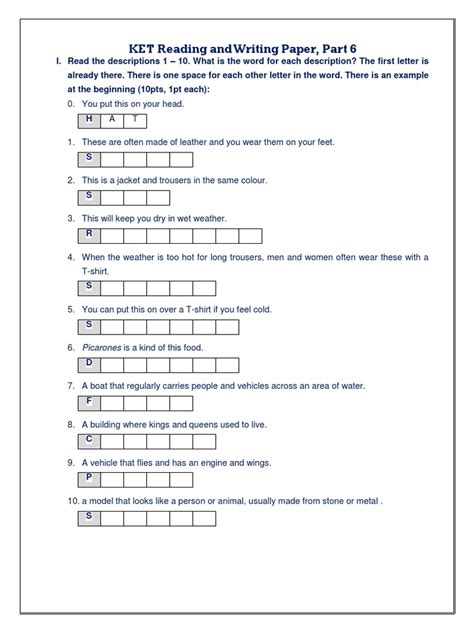 Ket Reading And Writing Paper Part 6pdf