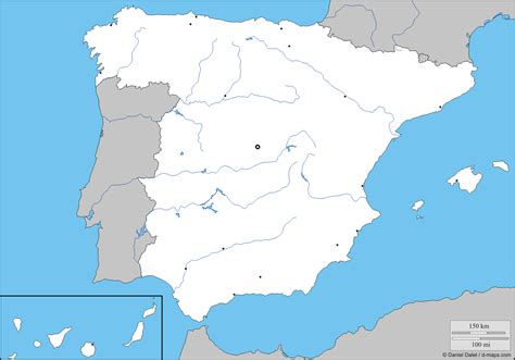 Mapa Mudo Hidrográfico De España
