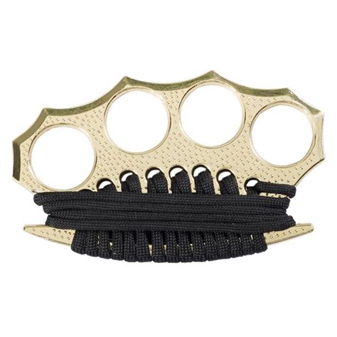 Brass Knuckles Defensive With Paracord Gold Afg Defenseeu
