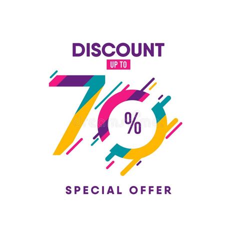 Discount Label Up To 70 Special Offer Vector Template Design