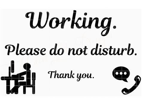 Working Please Do Not Disturb Svg Digital Download Etsy