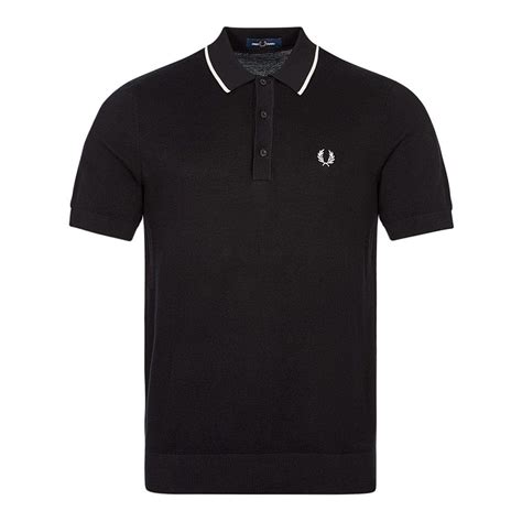 Fred Perry Tipped Knitted Polo Black Aphrodite1994
