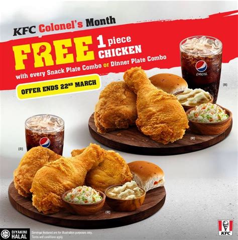 2 pieces of chicken, whipped potato, coleslaw, bun, drink. KFC Bagi Satu Ketul Ayam FREE Bila Beli Snack Plate ...