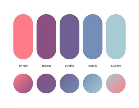32 Beautiful Color Palettes With Their Corresponding Gradient Palettes Hex Color Palette