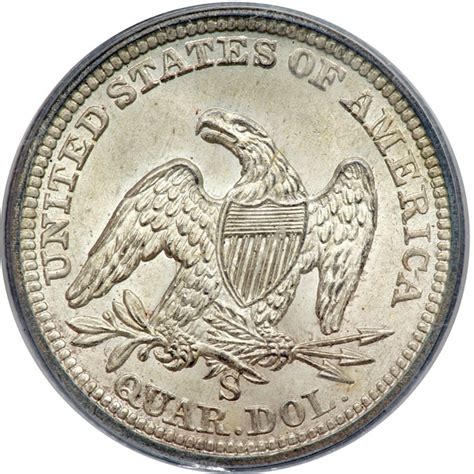 1865 S 25c Ms Seated Liberty Quarters Ngc