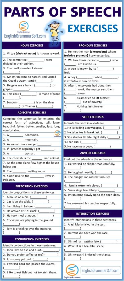 Printable Parts Of Speech Worksheets
