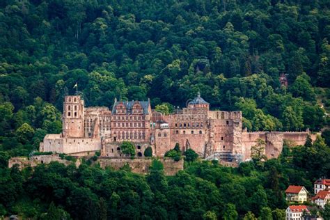 The Castle Castle Ruin In Heidelberg Baden Wuerttemberg Germany Stock