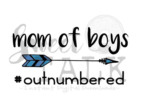 Mom Of Boys Outnumbered Svgdxfpng Instant Digital Download