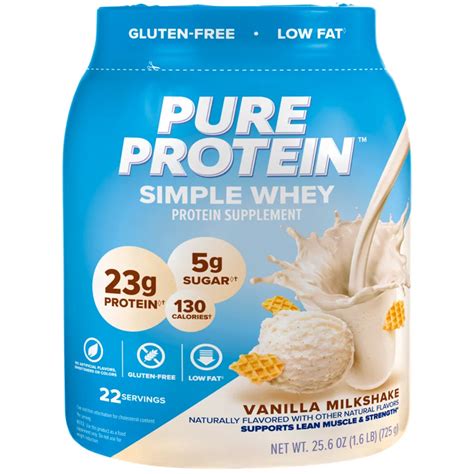 pure protein vanilla creme 100 natural whey protein shop diet and fitness at h e b