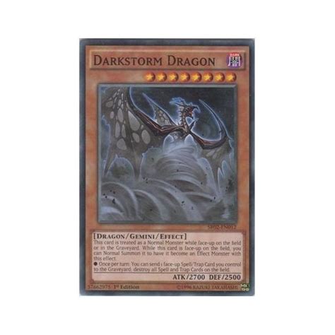 Yu Gi Oh Card Sr02 En012 Darkstorm Dragon Common Chaos Cards