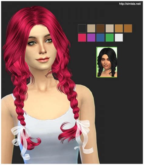 Sims 4 Hairs Simista Newsea`s Ela 23 Hairstyle Retextured