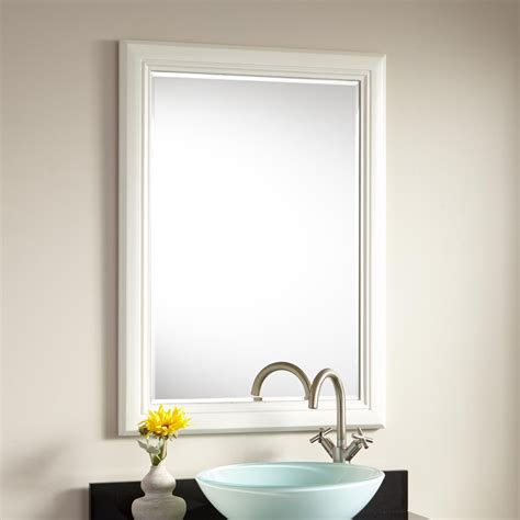 White framed long wall mirror. 26" Chapman Vanity Mirror - White - Bathroom