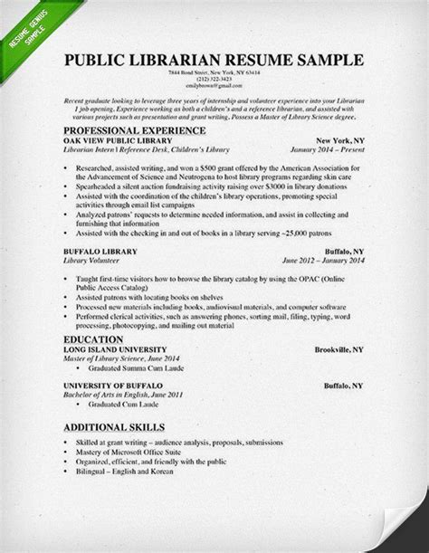 librarian resume sample writing guide good resume examples job