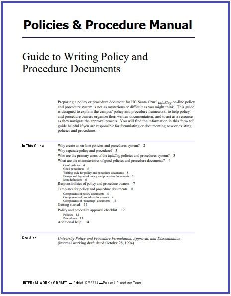 7 Policies And Procedures Manual Templates Ms Word