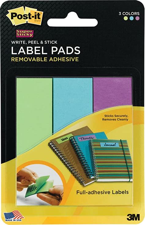 Post It Super Sticky Removable Label Pads 1 X 3 Inches