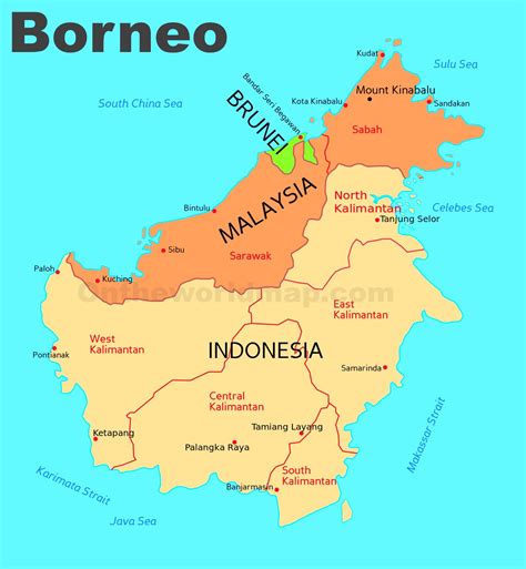 Large Map Of Malaysia In Asian Malaysia Borneo Map