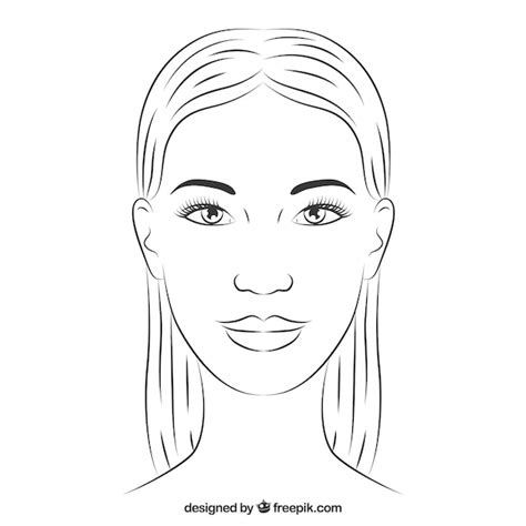 Dibujado A Mano La Cara De Mujer Vector Gratis