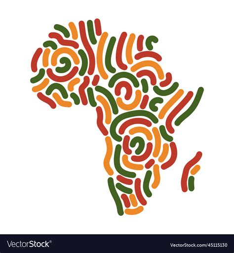 Africa Map Decorative Silhouette Of African Vector Image