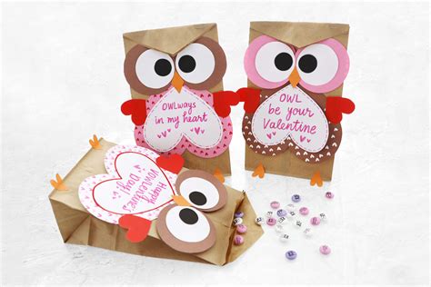 Diy Valentines Day Owl Treat Bag Bazic Products Bazic Products