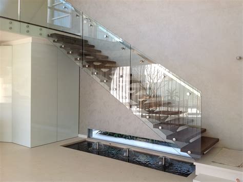 Brushed Stainless Steel Inches Frameless Glass Standoff Stair Railing