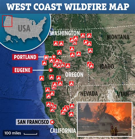 West Coast Wildfire Map Where Is The California And Oregon Fire Now