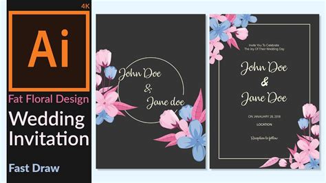 You may not forward, share, sell or distribute the file(s), in whole or in part. Wedding Invitation Card designing in adobe illustrator CC ...