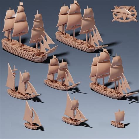 Sailing Ship Miniatures Fleet Pack Etsy