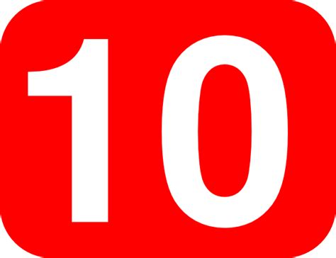 Number 10 Red Background Clip Art At Vector