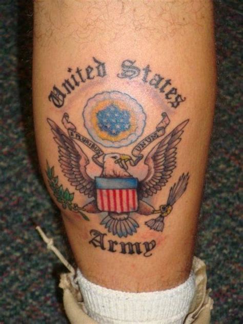United States Army Eagle Military Tattoo On Leg