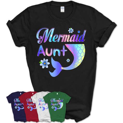 mermaid aunt funny mermaid auntie matching party t shirt teezou store