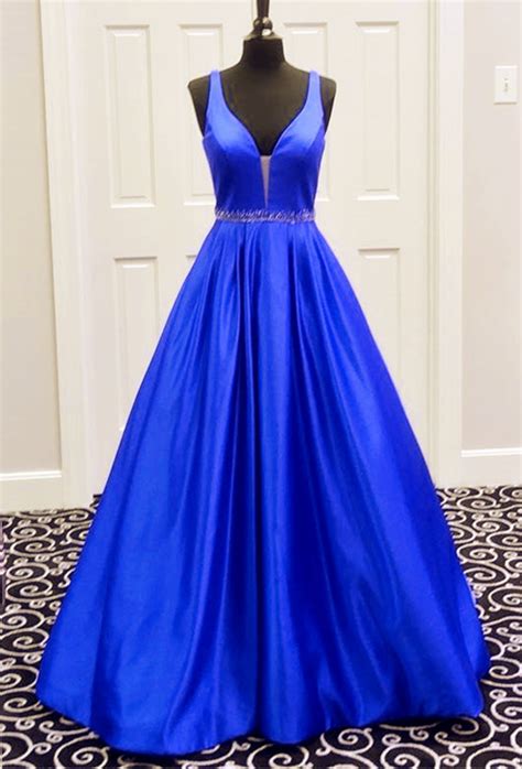 V Neck Prom Dress Ball Gowns Prom Dress Sexy Prom Gowns Long Prom Dress Satin Evening Gowns On