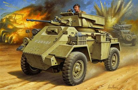 1941 Humber Armoured Car Enzo Maio Box Art Revell Wwii Vehicles