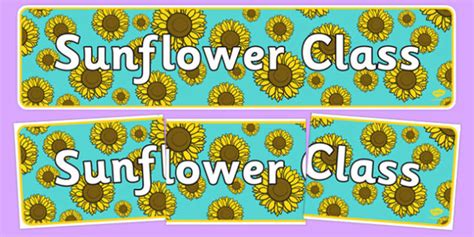Free Sunflower Themed Classroom Display Banner