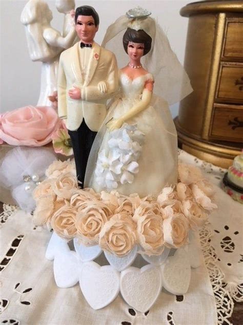 There's the type of icing, the colour, the design, any toppers or traditional wedding cakes were usually covered in fondant, but a lot of people aren't a fan of the thick, sweet icing, and opt for buttercream instead. Sale Wedding Cake Topper-1950's-60s Repurposed-Bride ...