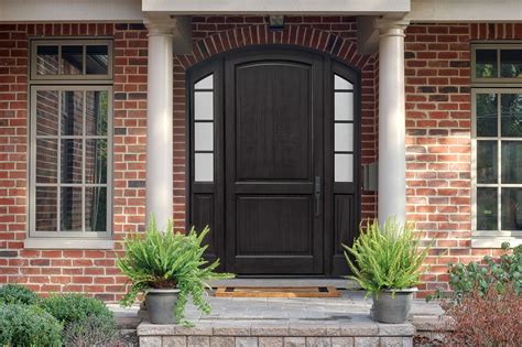 Arch Top Front Entry Door With Sidelites Exterior View Gallery