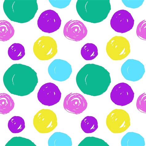 Free Vector Seamless Pattern With Circular Elements In Different Colors