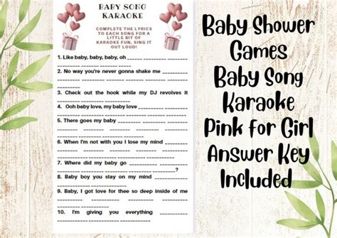 Baby Karaoke Baby Shower Games Etsy