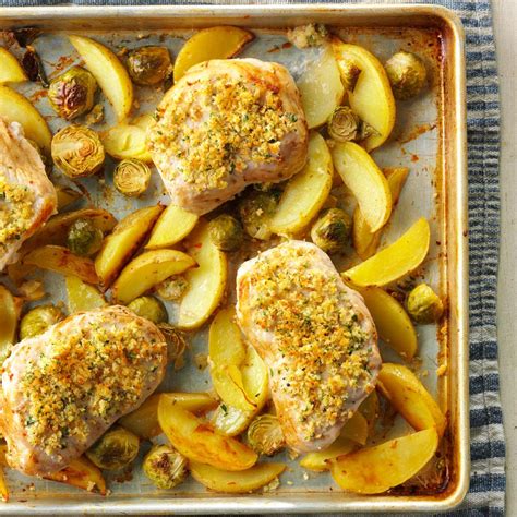 Transfer to an ovenproof casserole dish. Pan-Roasted Pork Chops & Potatoes Recipe | Taste of Home