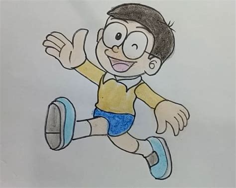 How To Draw Nobita From Doraemon Doraemon Drawing Htdraw
