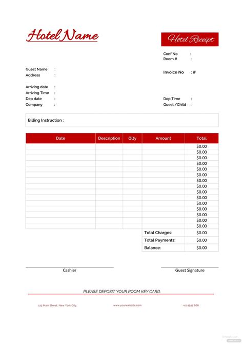 Free Hotel Receipt Invoice Templates Word Pdf Excel Hot Sex Picture
