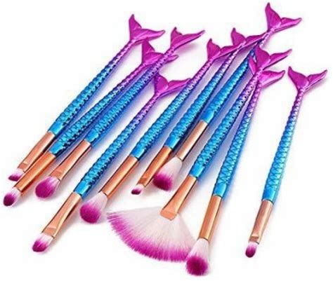 glow more mermaid makeup brush set pack of 10 price in india buy glow more mermaid makeup