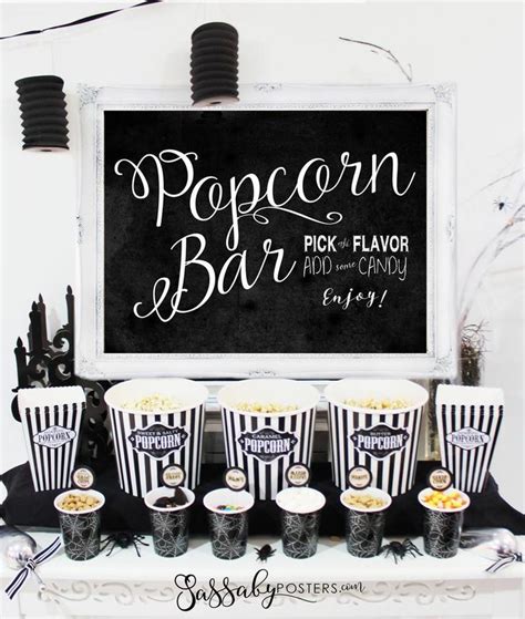Popcorn Bar Chalk Sign Instant Download Printable Etsy Popcorn Bar