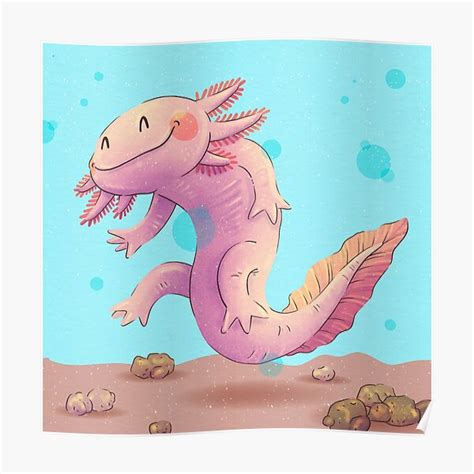 Axolotls Poster For Sale By Otterfactory Redbubble