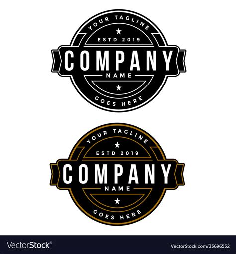 Set Vintage Circle Badge Logo Template Royalty Free Vector