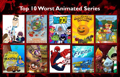 My Top 10 Worst Animated Series Ever By Mariostrikermurphy On Deviantart