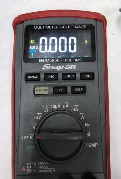 Snap On Auto Range Digital Multimeter True Rms And Backlit Color Display