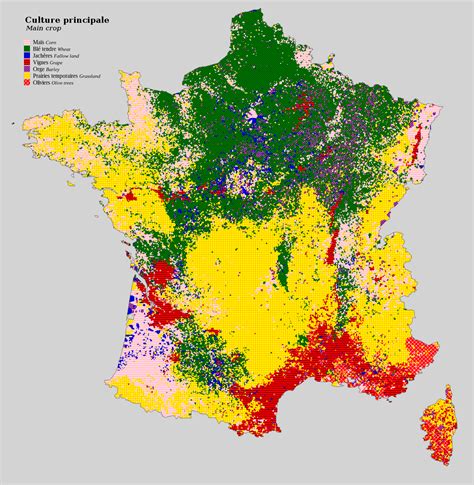 Agricultural Land Use Of France Carte De France Les Régions De