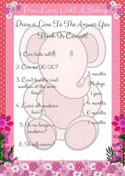 Download, print, or send online (with rsvp). 10 Cute Printable Elephant Baby Shower Games