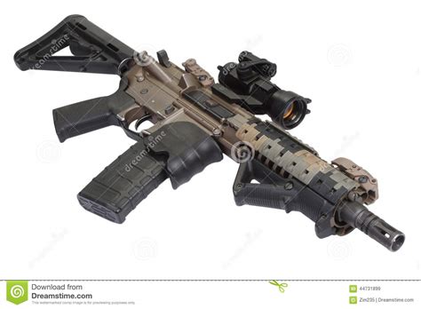 M4 Special Forces Rifle Isolated On A White Stock Image Image Of