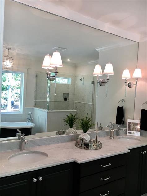Shop for bathroom wall mirrors online at target. Chrome Sconces Mounted On Bathroom Mirror | Bathroom ...